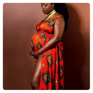 Dashiki Side Slit Long Maxi Dress High Waist